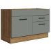 Balcão Gabinete de Pia Cozinha 120 x 60 cm 1 Porta 2 Gavetas Rustic/Cinza (Sem Tampo) Agata Madesa
