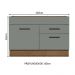 Balcão Gabinete de Pia Cozinha 120 x 60 cm 1 Porta 2 Gavetas Rustic/Cinza (Sem Tampo) Agata Madesa