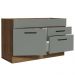 Balcão Gabinete de Pia Cozinha 120 x 60 cm 1 Porta 2 Gavetas Rustic/Cinza (Sem Tampo) Agata Madesa