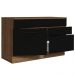 Balcão Gabinete de Pia Cozinha 120 x 60 cm 1 Porta 2 Gavetas Rustic/Preto (Com Tampo) Agata Madesa