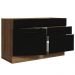 Balcão Gabinete de Pia Cozinha 120 x 60 cm 1 Porta 2 Gavetas Rustic/Preto (Sem Tampo) Agata Madesa