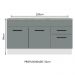 Balcão Gabinete de Pia Cozinha 150 cm 2 Gavetas 2 Portas (Com Tampo) Branco/Cinza Agata Madesa