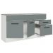 Balcão Gabinete de Pia Cozinha 150 cm 2 Gavetas 2 Portas (Com Tampo) Branco/Cinza Agata Madesa