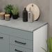 Balcão Gabinete de Pia Cozinha 150 cm 2 Gavetas 2 Portas (Com Tampo) Branco/Cinza Agata Madesa