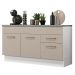 Balcão Gabinete de Pia Cozinha 150 cm 2 Gavetas 2 Portas (Com Tampo) Branco/Crema Agata Madesa