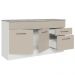 Balcão Gabinete de Pia Cozinha 150 cm 2 Gavetas 2 Portas (Com Tampo) Branco/Crema Agata Madesa
