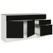 Balcão Gabinete de Pia Cozinha 150 cm 2 Gavetas 2 Portas (Com Tampo) Branco/Preto Agata Madesa