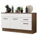 Balcão Gabinete de Pia Cozinha 150 cm 2 Gavetas 2 Portas (Com Tampo) Rustic/Branco Agata Madesa
