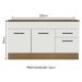 Balcão Gabinete de Pia Cozinha 150 cm 2 Gavetas 2 Portas (Com Tampo) Rustic/Branco Agata Madesa