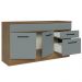 Balcão Gabinete de Pia Cozinha 150 cm 2 Gavetas 2 Portas (Com Tampo) Rustic/Cinza Agata Madesa