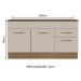 Balcão Gabinete de Pia Cozinha 150 cm 2 Gavetas 2 Portas (Com Tampo) Rustic/Crema Agata Madesa