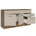 Balcão Gabinete de Pia Cozinha 150 cm 2 Gavetas 2 Portas (Com Tampo) Rustic/Crema Agata Madesa