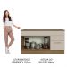 Balcão Gabinete de Pia Cozinha 150 cm 2 Gavetas 2 Portas (Com Tampo) Rustic/Crema Agata Madesa
