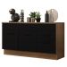 Balcão Gabinete de Pia Cozinha 150 cm 2 Gavetas 2 Portas (Com Tampo) Rustic/Preto Agata Madesa