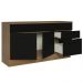 Balcão Gabinete de Pia Cozinha 150 cm 2 Gavetas 2 Portas (Com Tampo) Rustic/Preto Agata Madesa