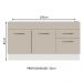 Balcão Gabinete de Pia Cozinha 150 cm 2 Portas e 2 Gavetas (Sem Tampo e Pia) Branco/Crema Agata Madesa