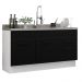 Balcão Gabinete de Pia Cozinha 150 cm 2 Portas e 2 Gavetas (Sem Tampo e Pia) Branco/Preto Agata Madesa
