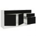 Balcão Gabinete de Pia Cozinha 150 cm 2 Portas e 2 Gavetas (Sem Tampo e Pia) Branco/Preto Agata Madesa