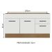 Balcão Gabinete de Pia Cozinha 150 cm 2 Portas e 2 Gavetas (Sem Tampo e Pia) Rustic/Branco Agata Madesa