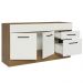 Balcão Gabinete de Pia Cozinha 150 cm 2 Portas e 2 Gavetas (Sem Tampo e Pia) Rustic/Branco Agata Madesa