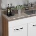 Balcão Gabinete de Pia Cozinha 150 cm 2 Portas e 2 Gavetas (Sem Tampo e Pia) Rustic/Branco Agata Madesa