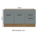 Balcão Gabinete de Pia Cozinha 150 cm 2 Portas e 2 Gavetas (Sem Tampo e Pia) Rustic/Cinza Agata Madesa