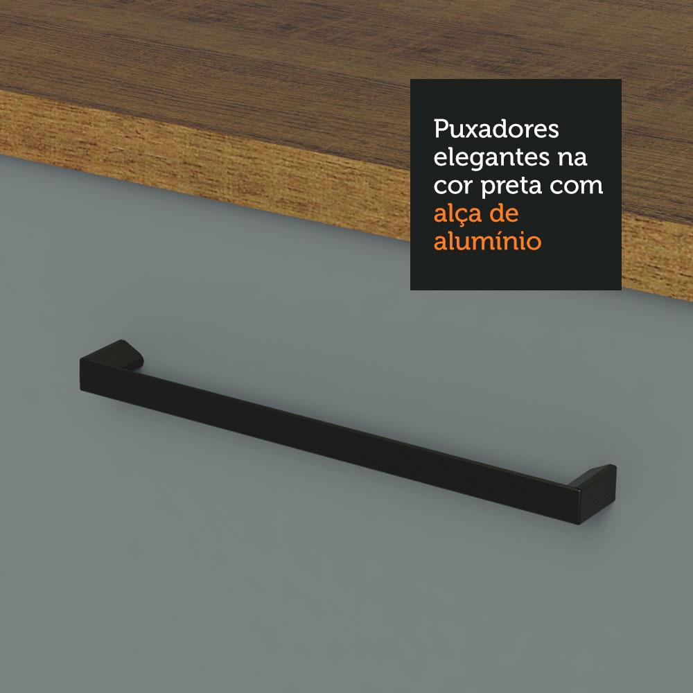 Balcão Gabinete de Pia Cozinha 150 cm 2 Portas e 2 Gavetas (Sem Tampo e Pia) Rustic/Cinza Agata Madesa
