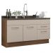 Balcão Gabinete de Pia Cozinha 150 cm 2 Portas e 2 Gavetas (Sem Tampo e Pia) Rustic/Crema Agata Madesa