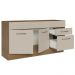 Balcão Gabinete de Pia Cozinha 150 cm 2 Portas e 2 Gavetas (Sem Tampo e Pia) Rustic/Crema Agata Madesa