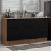 Balcão Gabinete de Pia Cozinha 150 cm 2 Portas e 2 Gavetas (Sem Tampo e Pia) Rustic/Preto Agata Madesa