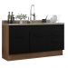 Balcão Gabinete de Pia Cozinha 150 cm 2 Portas e 2 Gavetas (Sem Tampo e Pia) Rustic/Preto Agata Madesa