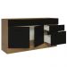 Balcão Gabinete de Pia Cozinha 150 cm 2 Portas e 2 Gavetas (Sem Tampo e Pia) Rustic/Preto Agata Madesa