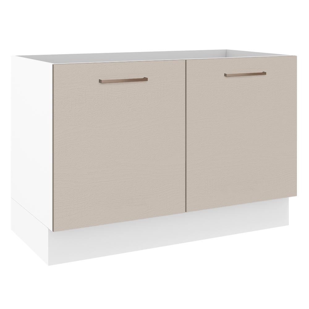 Balcão Gabinete de Pia Cozinha 2 Portas Branco/Crema Agata Madesa