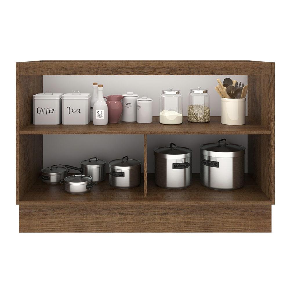 Balcão Gabinete de Pia Cozinha 2 Portas Rustic/Crema Agata Madesa