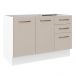 Balcão Gabinete de Pia Cozinha 2 Portas e 3 Gavetas Branco/Crema Agata Madesa