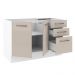 Balcão Gabinete de Pia Cozinha 2 Portas e 3 Gavetas Branco/Crema Agata Madesa