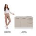 Balcão Gabinete de Pia Cozinha 2 Portas e 3 Gavetas Branco/Crema Agata Madesa