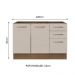 Balcão Gabinete de Pia Cozinha 2 Portas e 3 Gavetas Rustic/Crema Agata Madesa