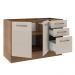 Balcão Gabinete de Pia Cozinha 2 Portas e 3 Gavetas Rustic/Crema Agata Madesa