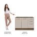 Balcão Gabinete de Pia Cozinha 2 Portas e 3 Gavetas Rustic/Crema Agata Madesa
