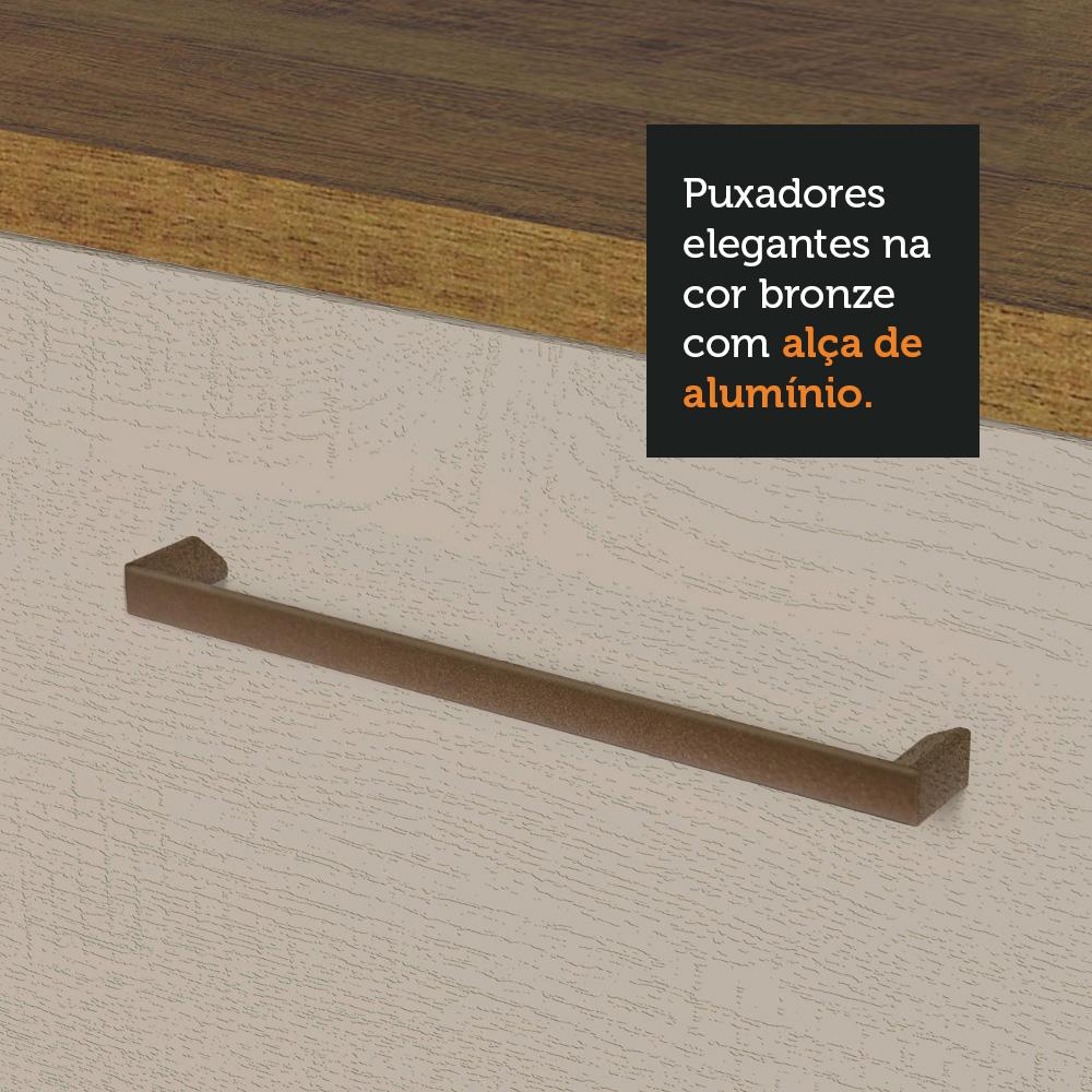 Balcão Gabinete de Pia Cozinha 2 Portas e 3 Gavetas Rustic/Crema Agata Madesa