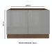 Balcão Gabinete de Pia Madesa Lux 120 cm 2 Portas - Rustic/Cinza