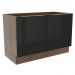 Balcão Gabinete de Pia Madesa Lux 120 cm 2 Portas - Rustic/Preto