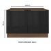 Balcão Gabinete de Pia Madesa Lux 120 cm 2 Portas - Rustic/Preto