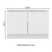 Balcão Gabinete de Pia Madesa Lux 120 cm 2 Portas (Sem Tampo) - Branco/Branco Veludo