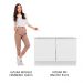Balcão Gabinete de Pia Madesa Lux 120 cm 2 Portas (Sem Tampo) - Branco/Branco Veludo