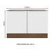 Balcão Gabinete de Pia Madesa Lux 120 cm 2 Portas (Sem Tampo) - Rustic/Branco Veludo