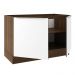 Balcão Gabinete de Pia Madesa Lux 120 cm 2 Portas (Sem Tampo) - Rustic/Branco Veludo