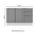 Balcão Gabinete de Pia Madesa Lux 120 cm 2 Portas 3 Gavetas - Branco/Cinza