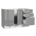 Balcão Gabinete de Pia Madesa Lux 120 cm 2 Portas 3 Gavetas - Branco/Cinza